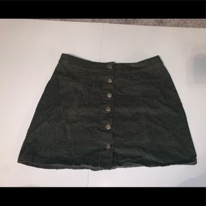Green corduroy skirt
